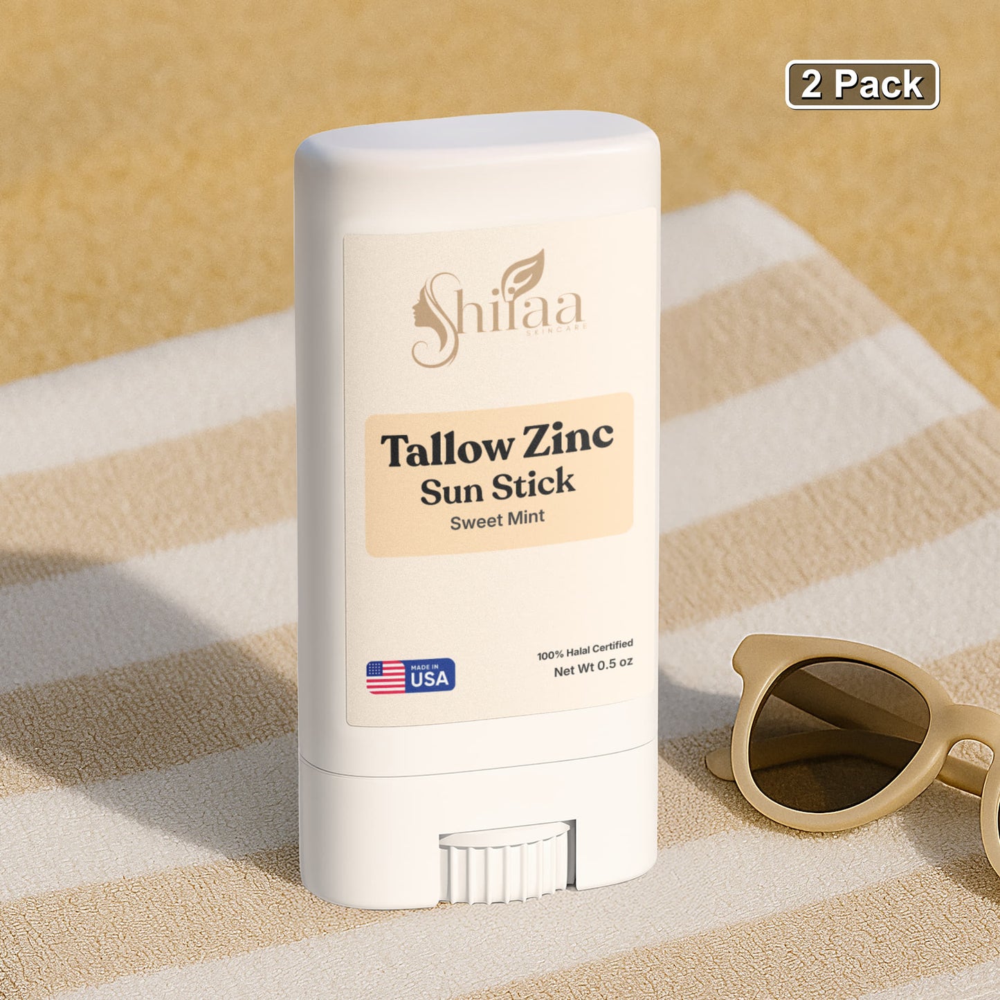 2 Pack Tallow Zinc Sun Stick