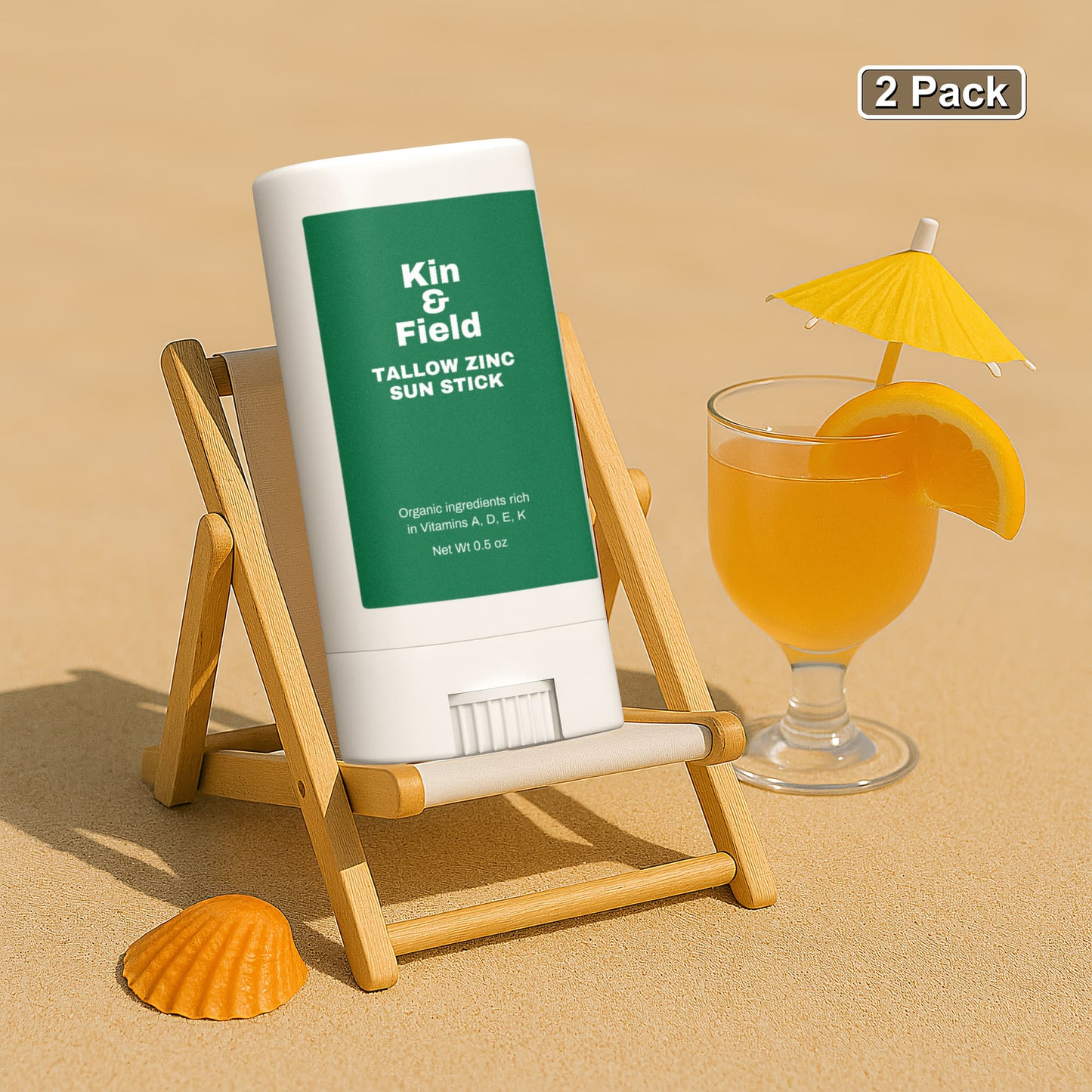 2 Pack Tallow Zinc Sun Stick